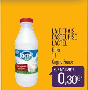 lait frais pasteurisé 1 litre lactel