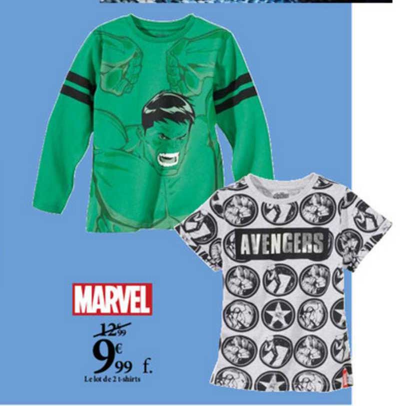 le lot de 2 tshirt marvel