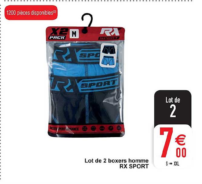 Lot De 2 Boxers Homme Rx Sport