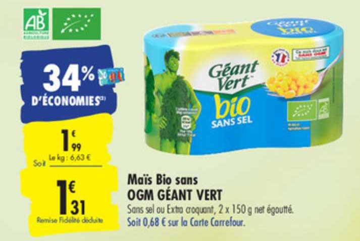 maïs bio sans ogm géant vert