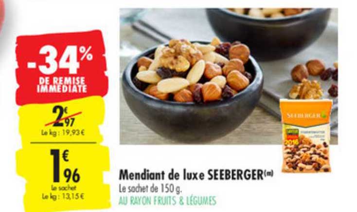 mendiant de luxe seeberger -34% de remise immédiate