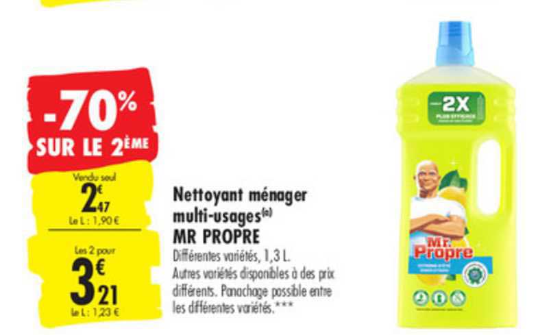nettoyant ménager multi usages mr propre -70% sur le 2ème