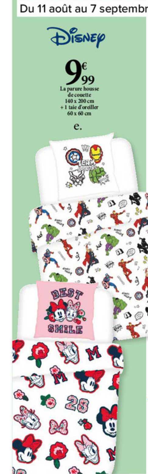 Parure Housse De Couette 140 X 200 Cm + Taille Oreiller 60 X 60 Cm Disney