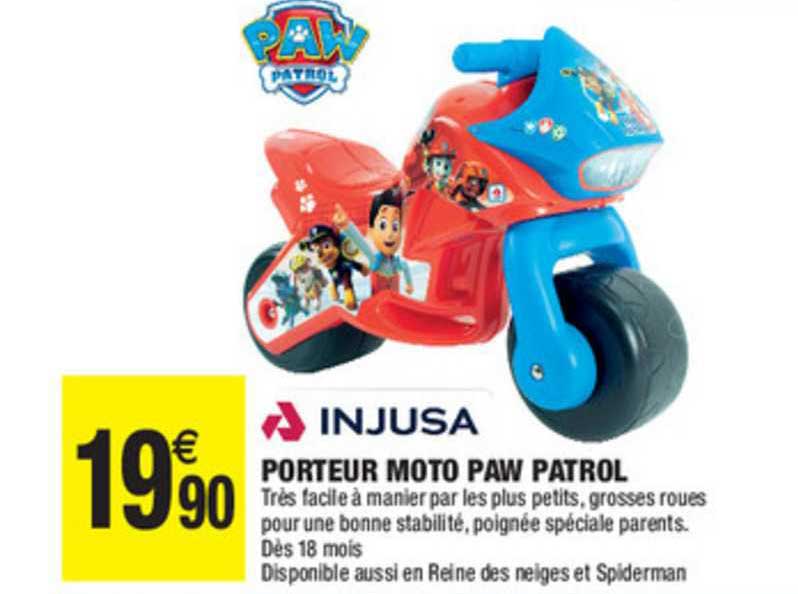 porteur moto paw patrol injusa