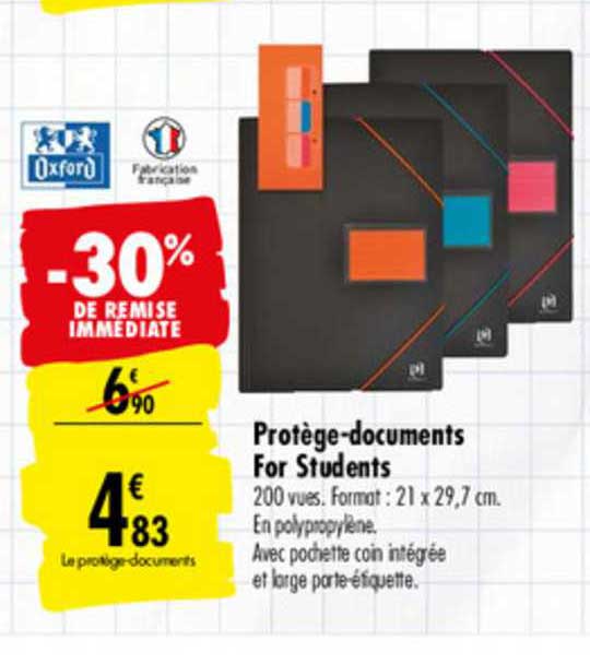 protège documents for students oxford -30% de remise immédiate