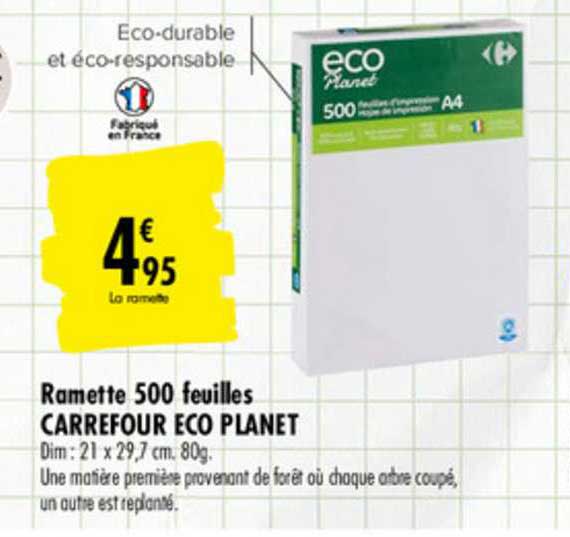 ramette 500 feuilles carrefour eco planet