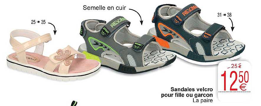 Sandales Velcro Pour Fille Ou Garçon