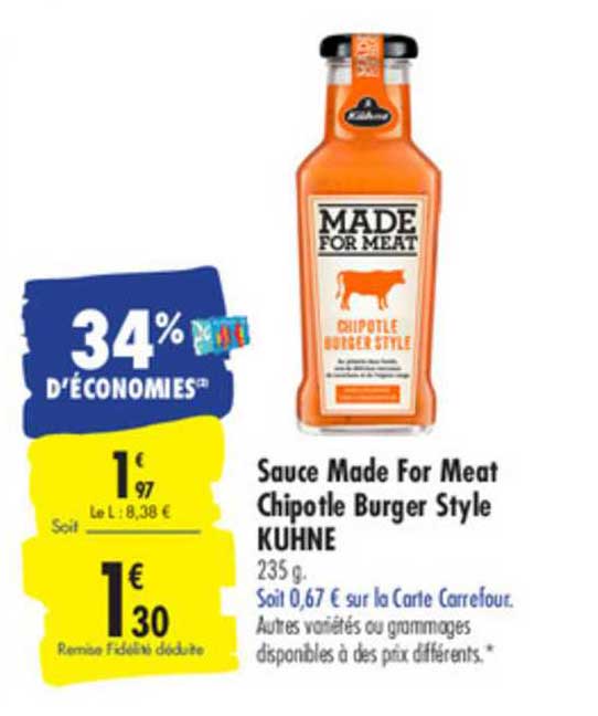 sauce made for meat chipotle burger style kuhne