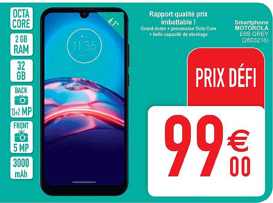 smartphone motorola e6s grey