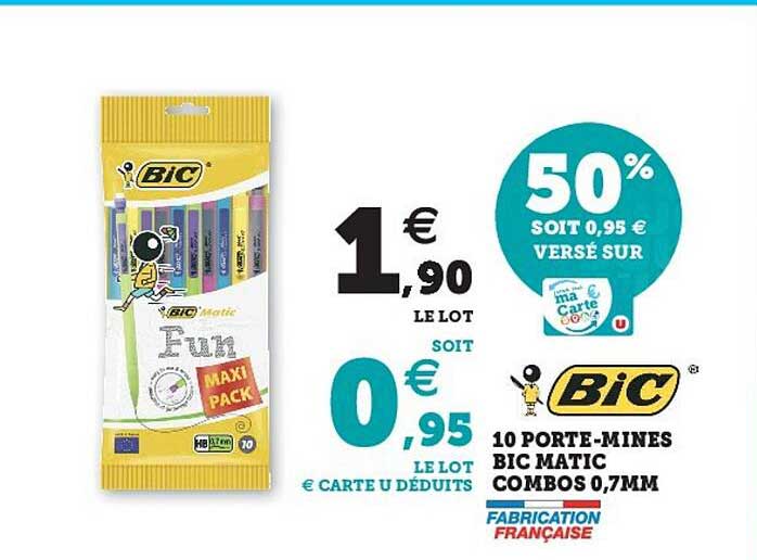 10 porte-mines bic matic combos 0,7 mm