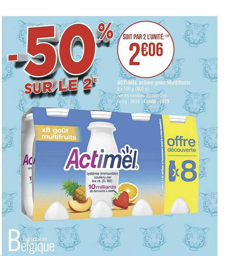Actimel Arôme Gout Multifruits -50% Sur Le 2e