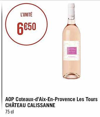 aop coteaux-d'aix-en-provence les tours château calissanne