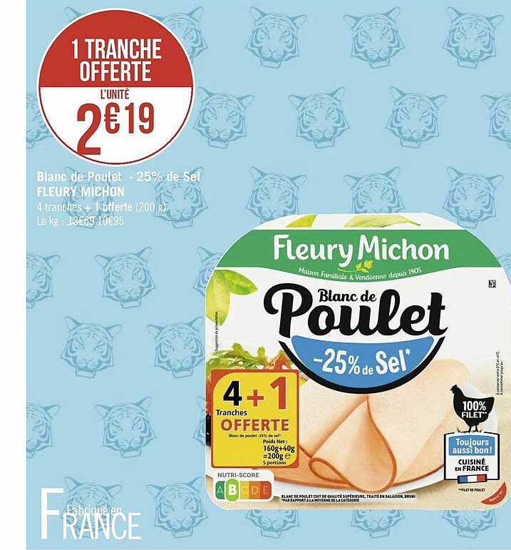 blanc de poulet -25% de sel fleury michon