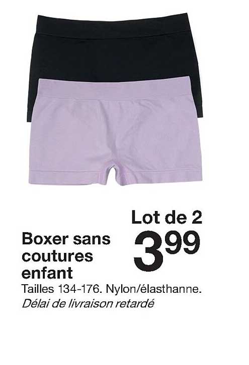 boxer sans coutures enfant