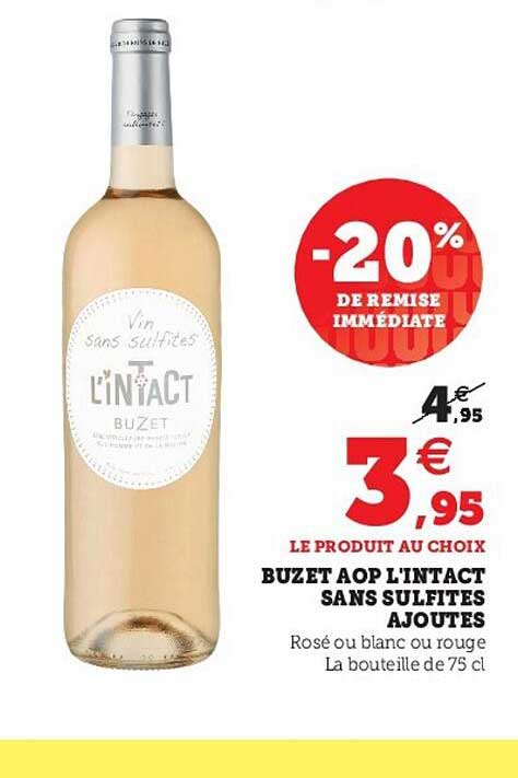 Buzet Aop L'intact Sans Sulfites Ajoutés