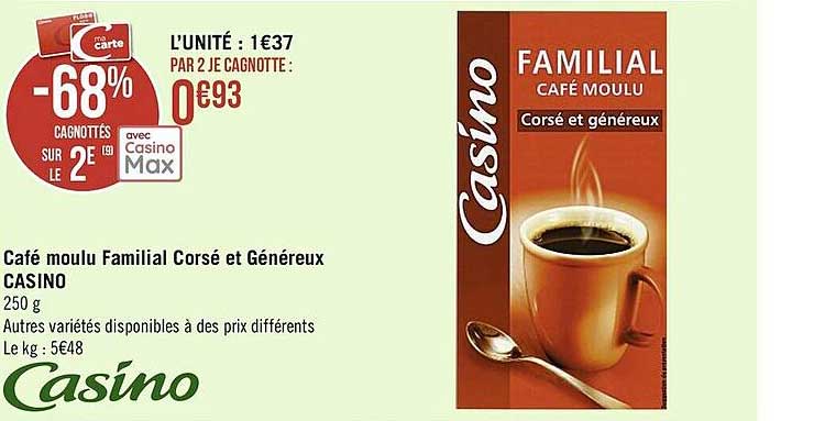 Café Moulu Familial Corsé Et Généreux Casino