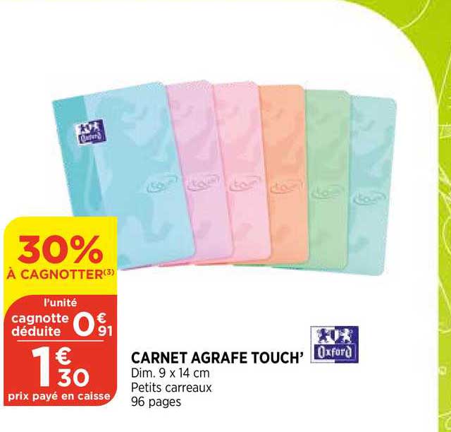 Carnet Agrafe Touch' Oxford