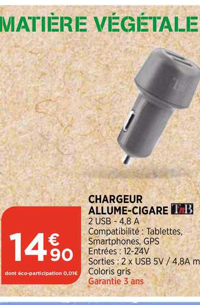 chargeur allume-cigare tnb