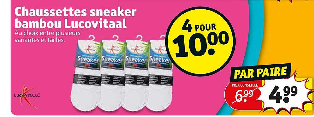 chaussettes sneaker bambou lucovitaal
