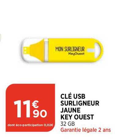 clé usb surligneur jaune key ouest