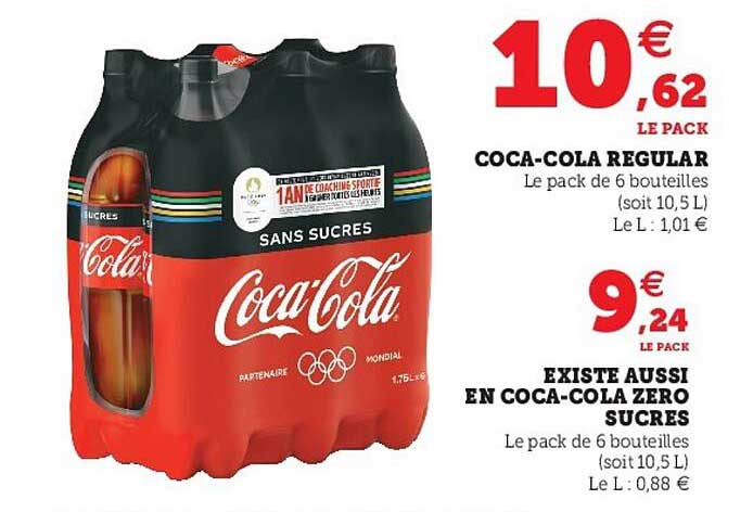 coca-cola regular, cola-cola zéro sucres