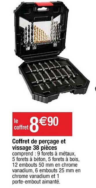 coffret de perçage et vissage 38 pièces