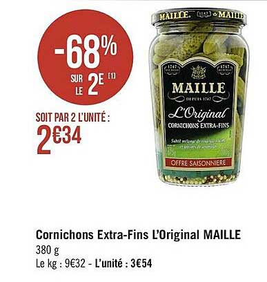 cornichons extra-fins l'original maille