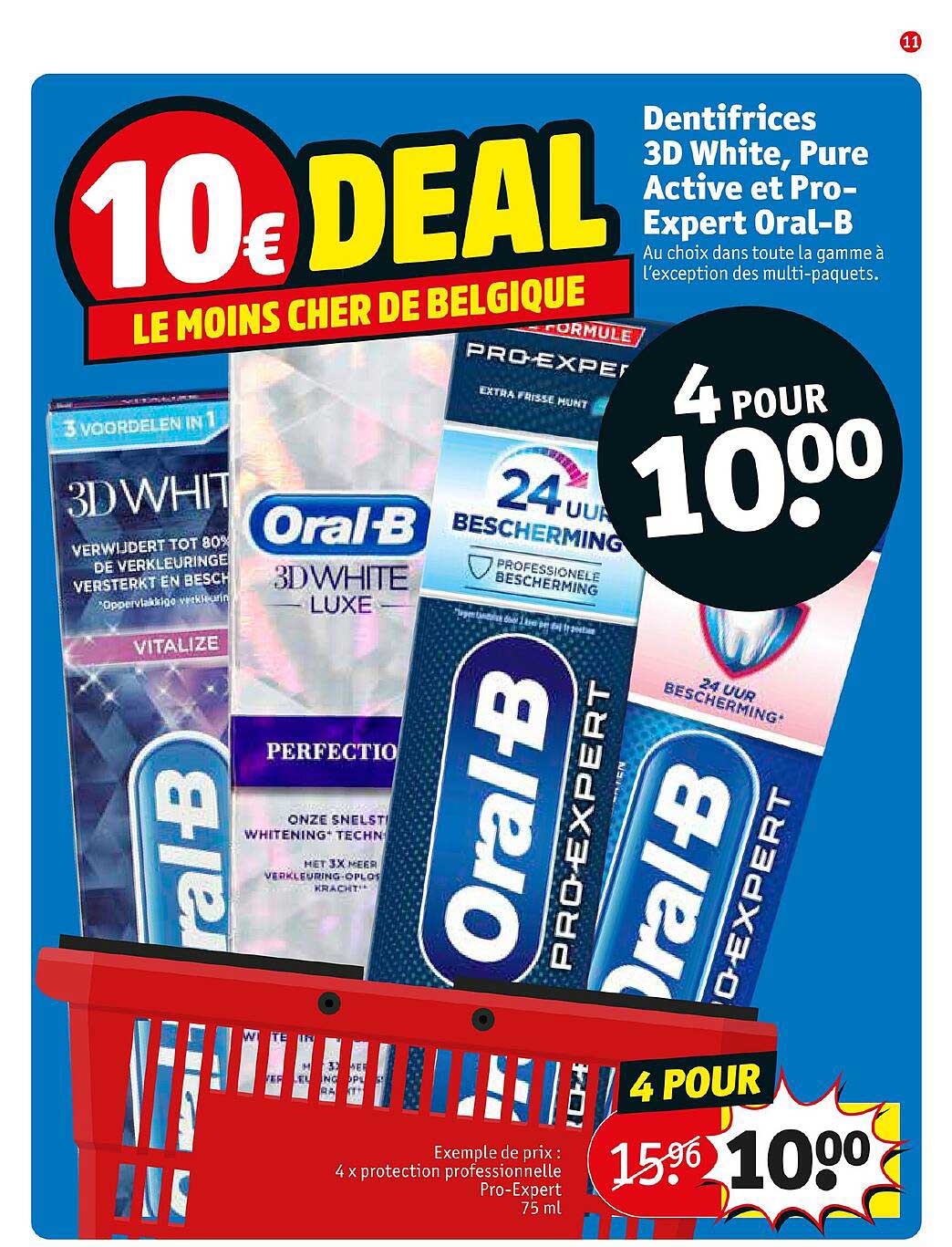 dentifrices 3d white pure active et pro expert oral b