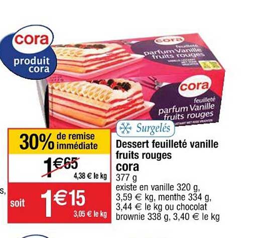 Dessert Feuilleté Vanille Fruits Rouges Cora