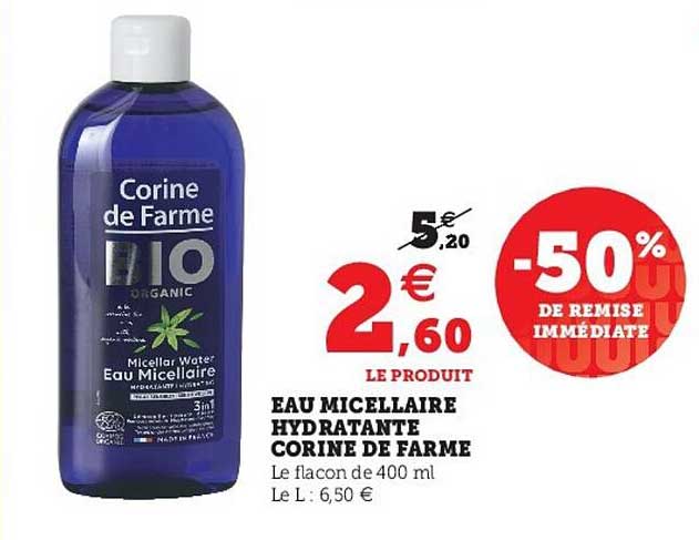 eau micellaire hydratant corine de farme