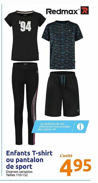 enfants t-shirt ou pantalon de sport