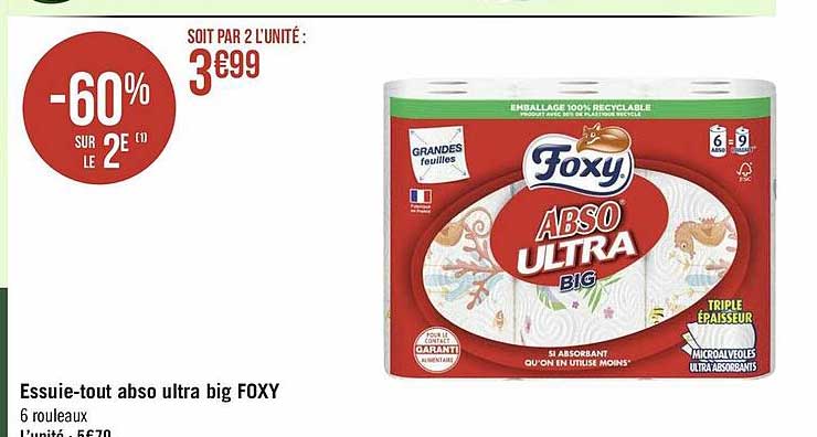 Essuie-tout Abso Ultra Big Foxy -60% Sur Le 2e