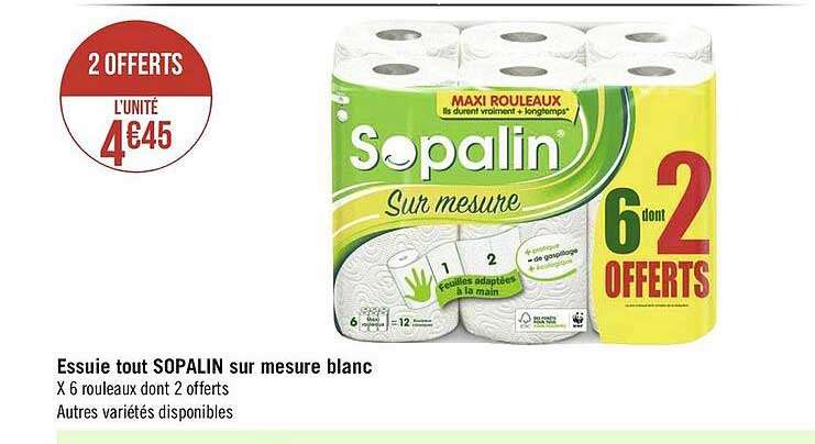 essuie tout sopalin sur mesure blanc