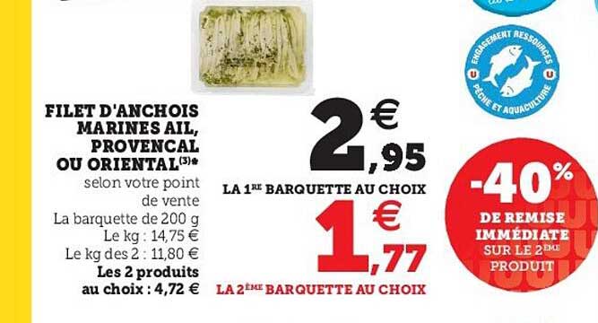 filet d'anchois marines ail, provencal ou oriental