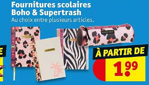Fournitures Scolaires Boho & Supertrash