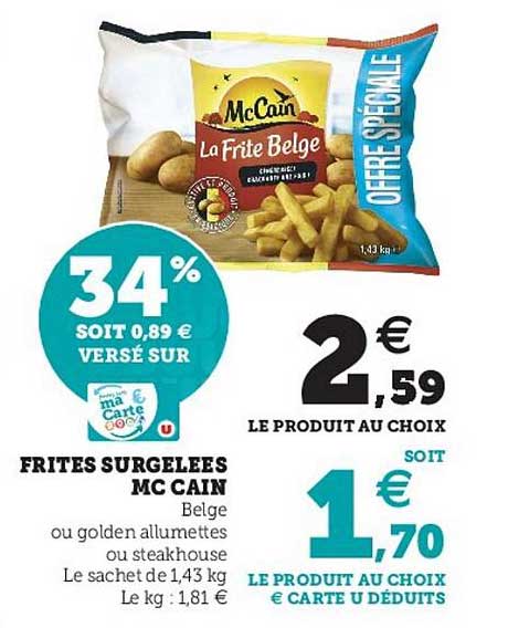 frites surgelées mc cain