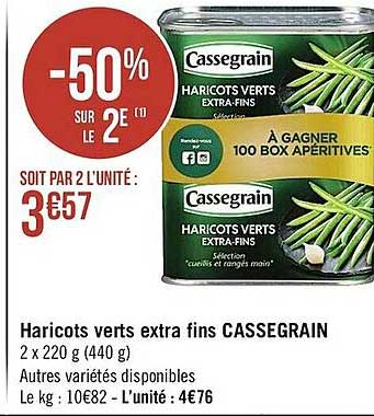 Haricots Verts Extra Fins Cassegrain