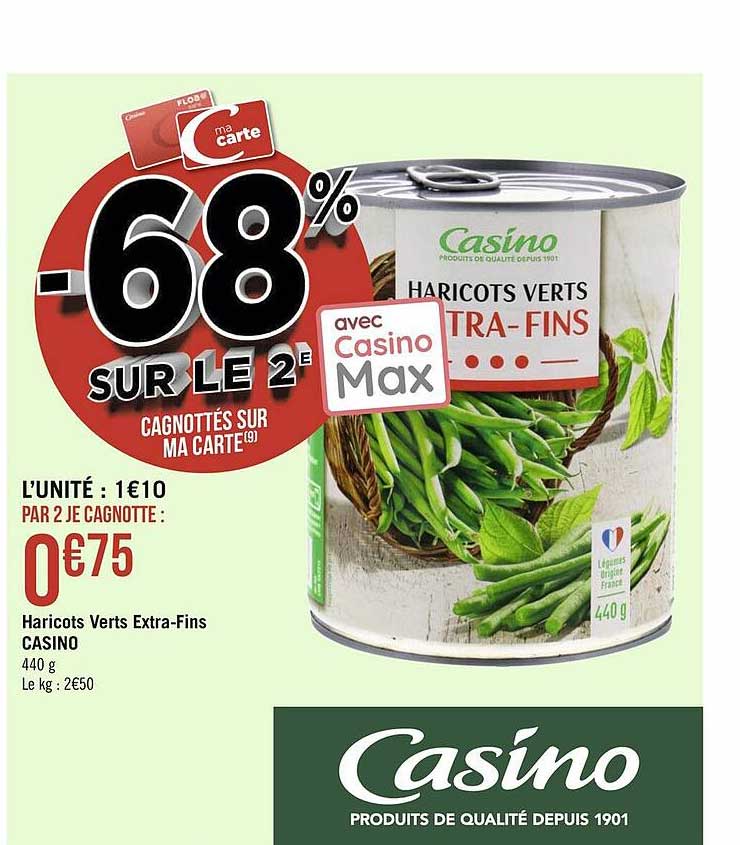 Harictos Verts Extra-fins Casino -68% Sur Le 2e