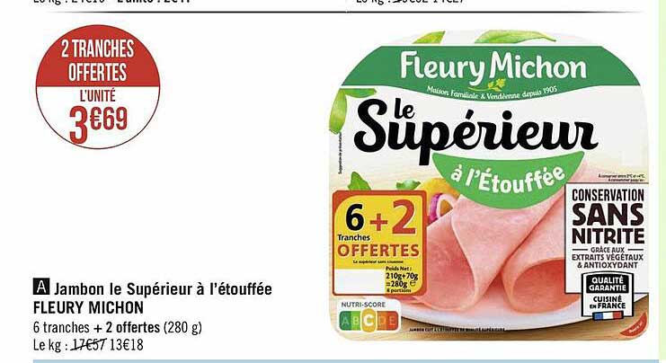 jambon le supérieur à l'étouffée fleury michon