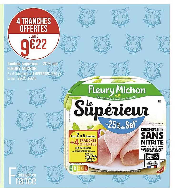 jambon supérieur -25% sel fleury michon