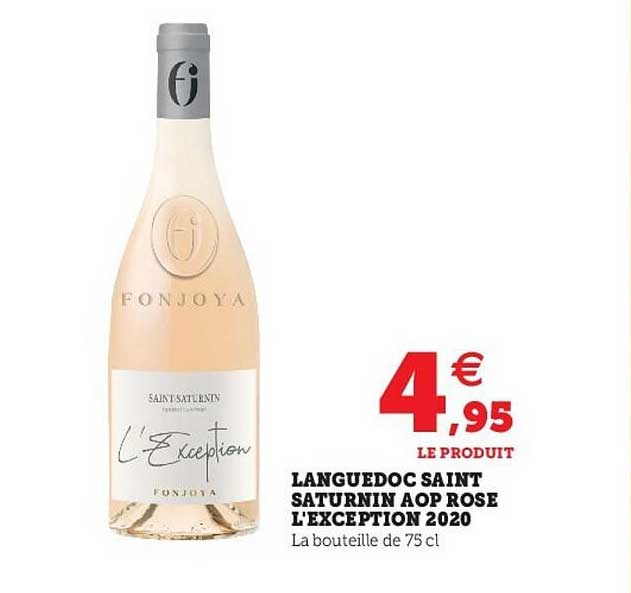 languedoc saint saturnin aop rose l'exception 2020