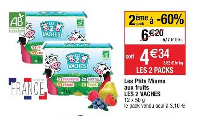 les ptits miams aux fruits les 2 vaches