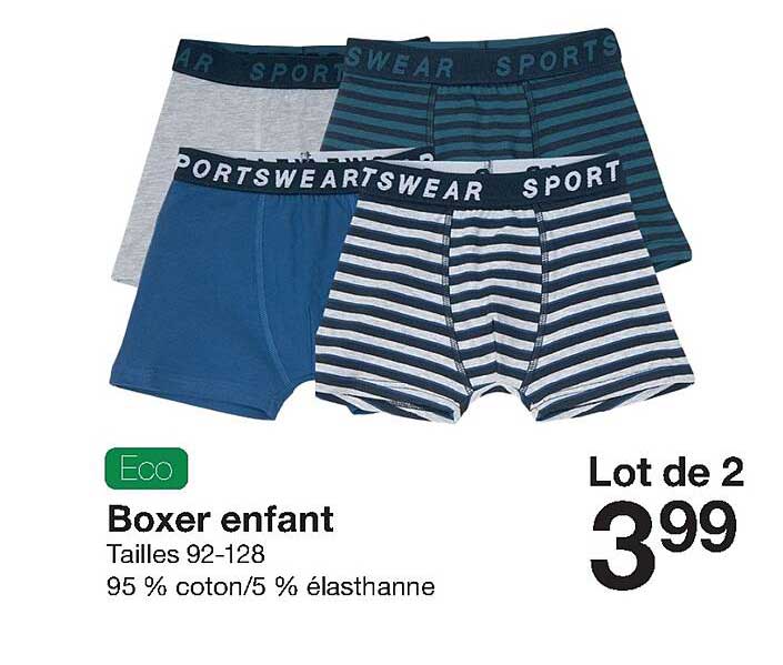 Lot De 2 Boxer Enfant