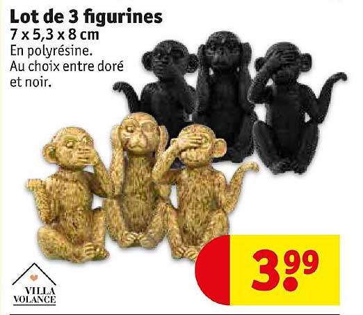 lot de 3 figurines villa volance
