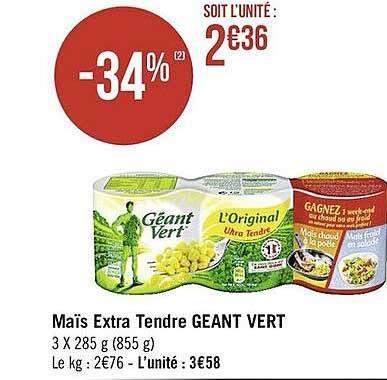 Maïs Extra Tendre Géant Vert