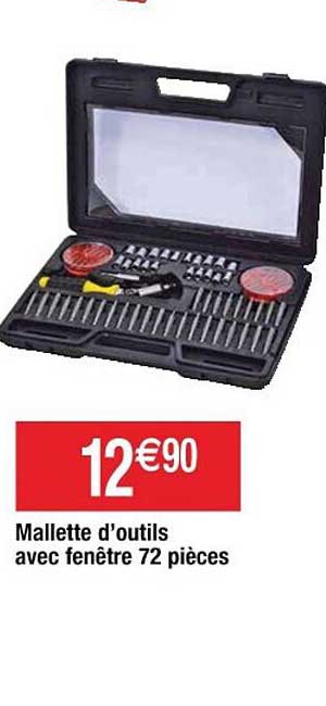 mallette d'outils avec fenêtre 72 pièces