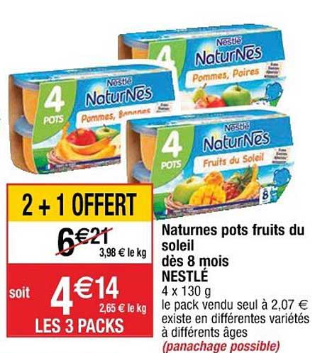 naturnes pots fruits du soleil dès 8 mois nestlé