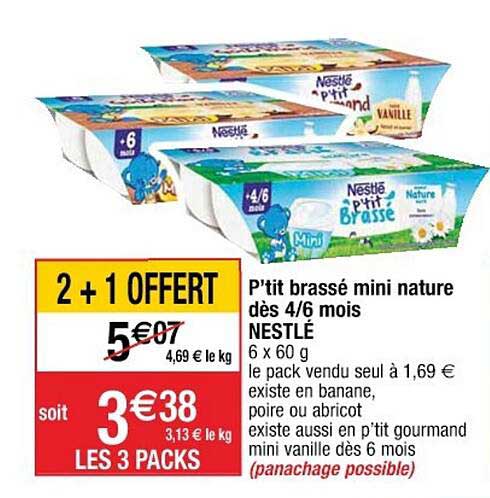 P'tit Brassé Mini Nature Dès 4-6 Mois Nestlé