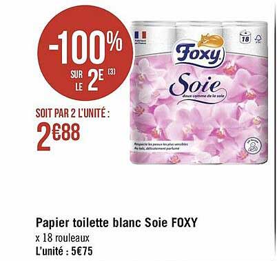 Papier Toilette Blanc Soie Foxy