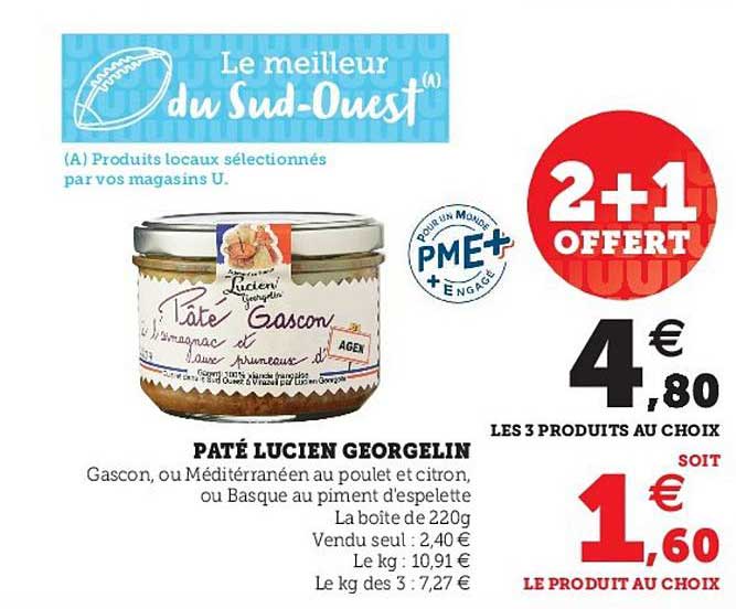 pâté lucien georgelin 2+1 offert